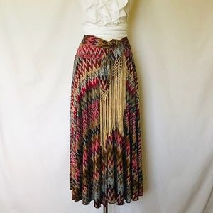 Boston Proper Zig Zag Sash Belt Maxi Shirt